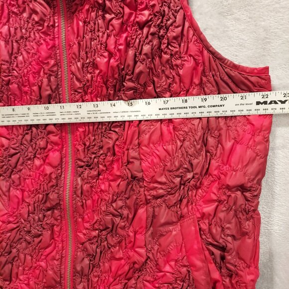 Christopher & Banks Womens L Vest Red Maroon ruched textured Colorful Bold warm - Picture 3 of 14